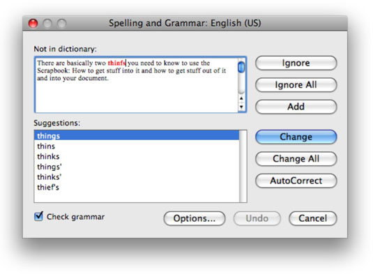 dictionary add on for word os x